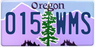OR license plate 015WMS