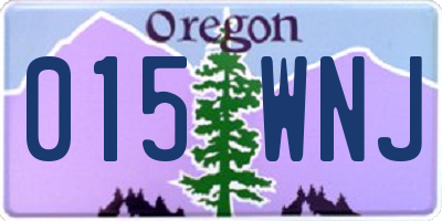 OR license plate 015WNJ