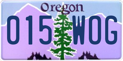 OR license plate 015WOG