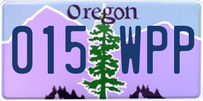 OR license plate 015WPP