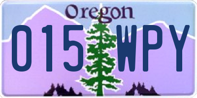OR license plate 015WPY