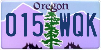 OR license plate 015WQK