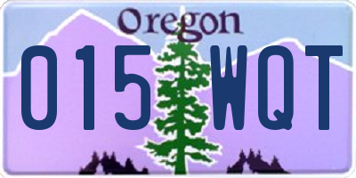 OR license plate 015WQT