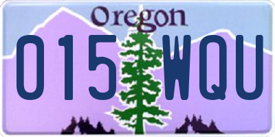 OR license plate 015WQU
