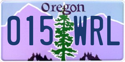 OR license plate 015WRL