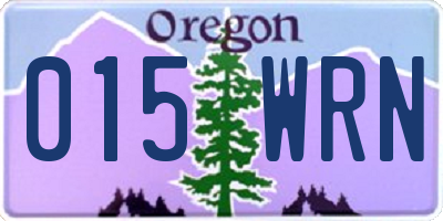 OR license plate 015WRN