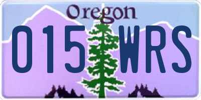 OR license plate 015WRS