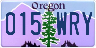 OR license plate 015WRY