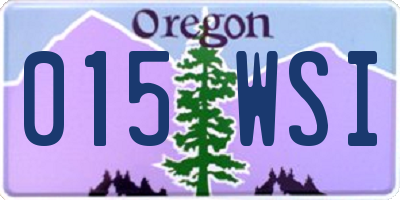 OR license plate 015WSI