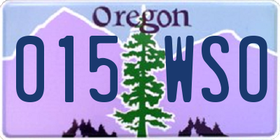 OR license plate 015WSO