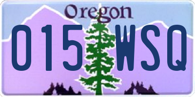 OR license plate 015WSQ