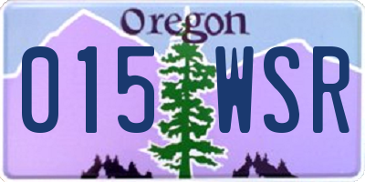 OR license plate 015WSR