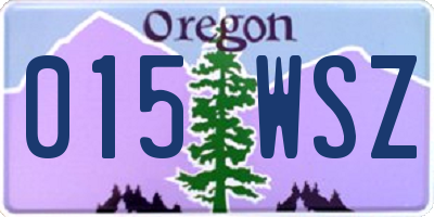 OR license plate 015WSZ