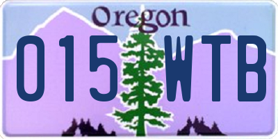 OR license plate 015WTB