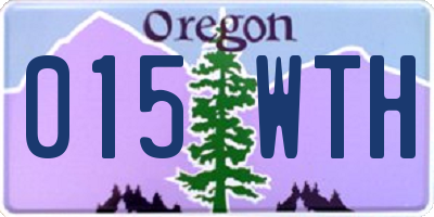 OR license plate 015WTH