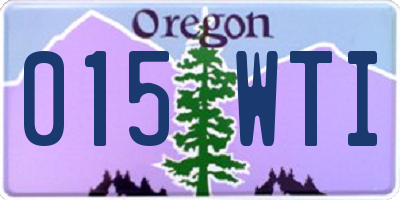 OR license plate 015WTI