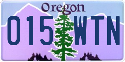 OR license plate 015WTN
