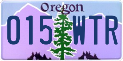 OR license plate 015WTR