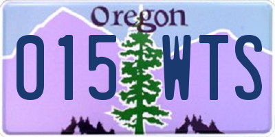 OR license plate 015WTS