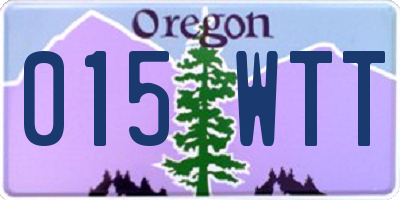 OR license plate 015WTT