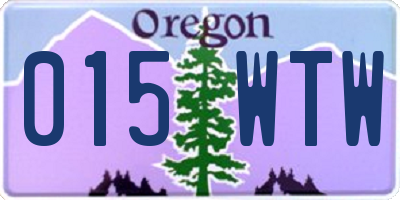 OR license plate 015WTW