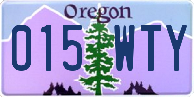 OR license plate 015WTY