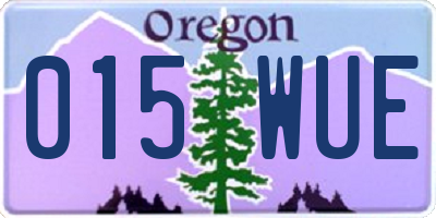 OR license plate 015WUE