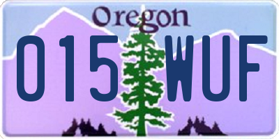 OR license plate 015WUF
