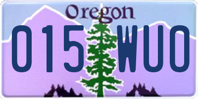 OR license plate 015WUO