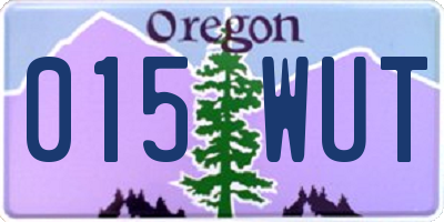 OR license plate 015WUT