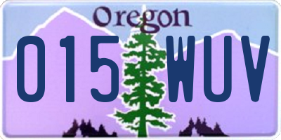 OR license plate 015WUV