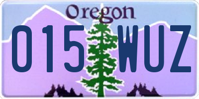 OR license plate 015WUZ