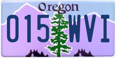 OR license plate 015WVI