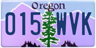 OR license plate 015WVK