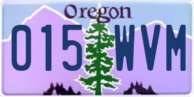 OR license plate 015WVM