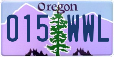 OR license plate 015WWL
