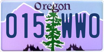 OR license plate 015WWO