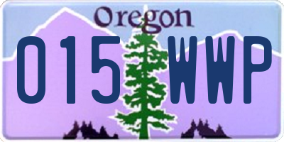 OR license plate 015WWP