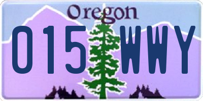 OR license plate 015WWY