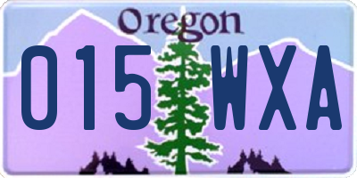 OR license plate 015WXA