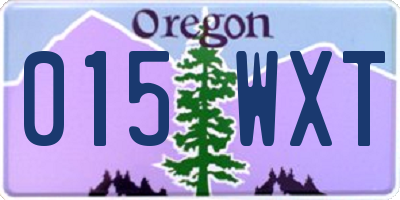 OR license plate 015WXT