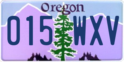 OR license plate 015WXV