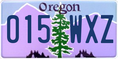 OR license plate 015WXZ