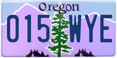 OR license plate 015WYE