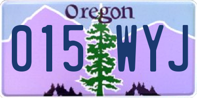 OR license plate 015WYJ