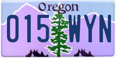 OR license plate 015WYN