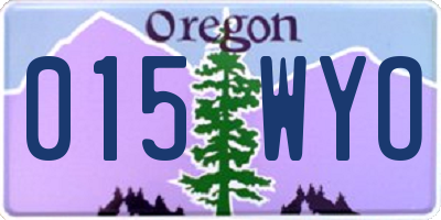 OR license plate 015WYO