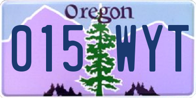 OR license plate 015WYT