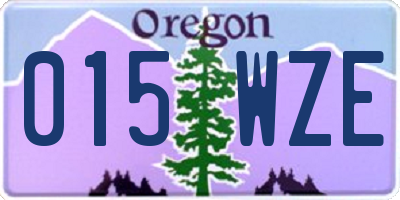 OR license plate 015WZE