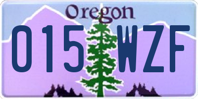 OR license plate 015WZF
